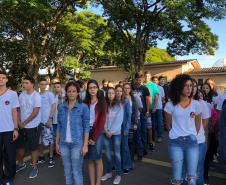 Acompanhamento do início do ano letivo pelo chefe do NRE Maringá - Luciano Pereira dos Santos - nos estabelecimentos de ensino.