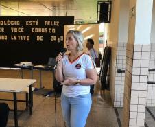 Acompanhamento do início do ano letivo pelo chefe do NRE Maringá - Luciano Pereira dos Santos - nos estabelecimentos de ensino.