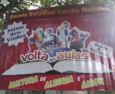 Acompanhamento do início do ano letivo pelo chefe do NRE Maringá - Luciano Pereira dos Santos - nos estabelecimentos de ensino.